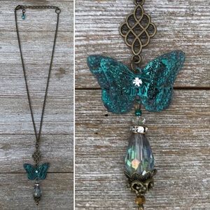 Blue Butterfly Necklace